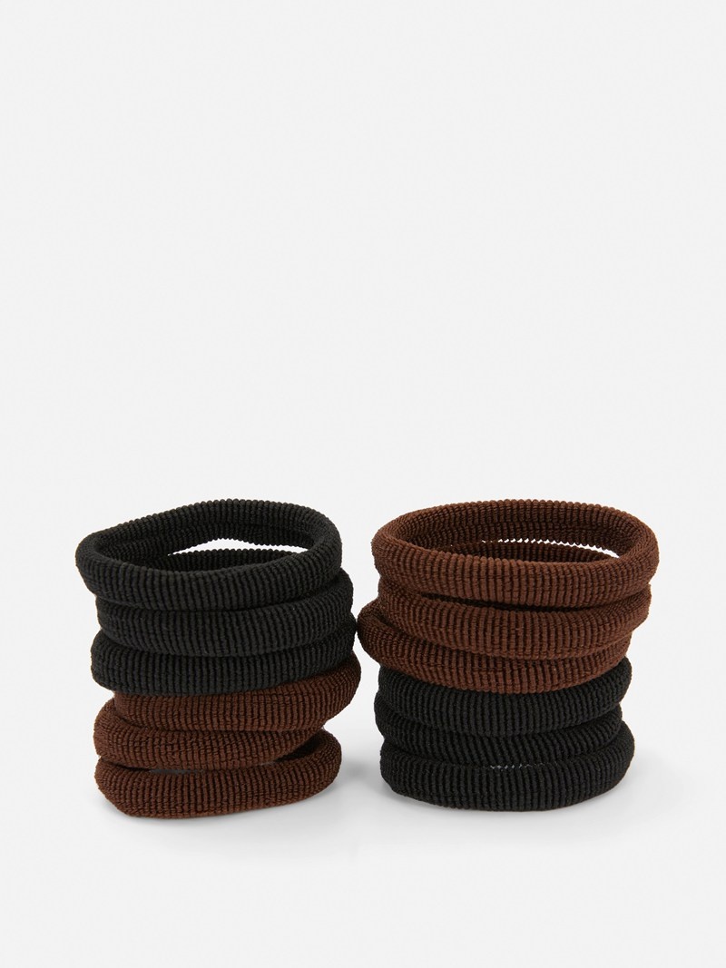 Accesorios Para El Cabello Primark 20Pack Fabric Hair Ties Mujer Negras | 8901JGXZY