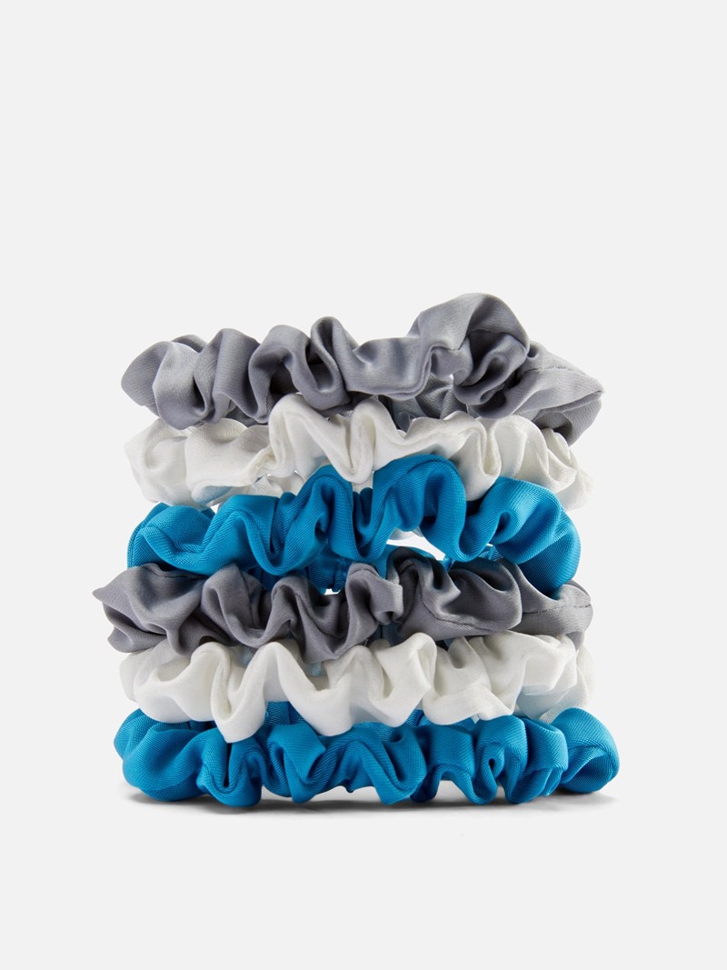 Accesorios Para El Cabello Primark 6Pack Satin Micro Scrunchies Mujer Azules | 1428ERDTM