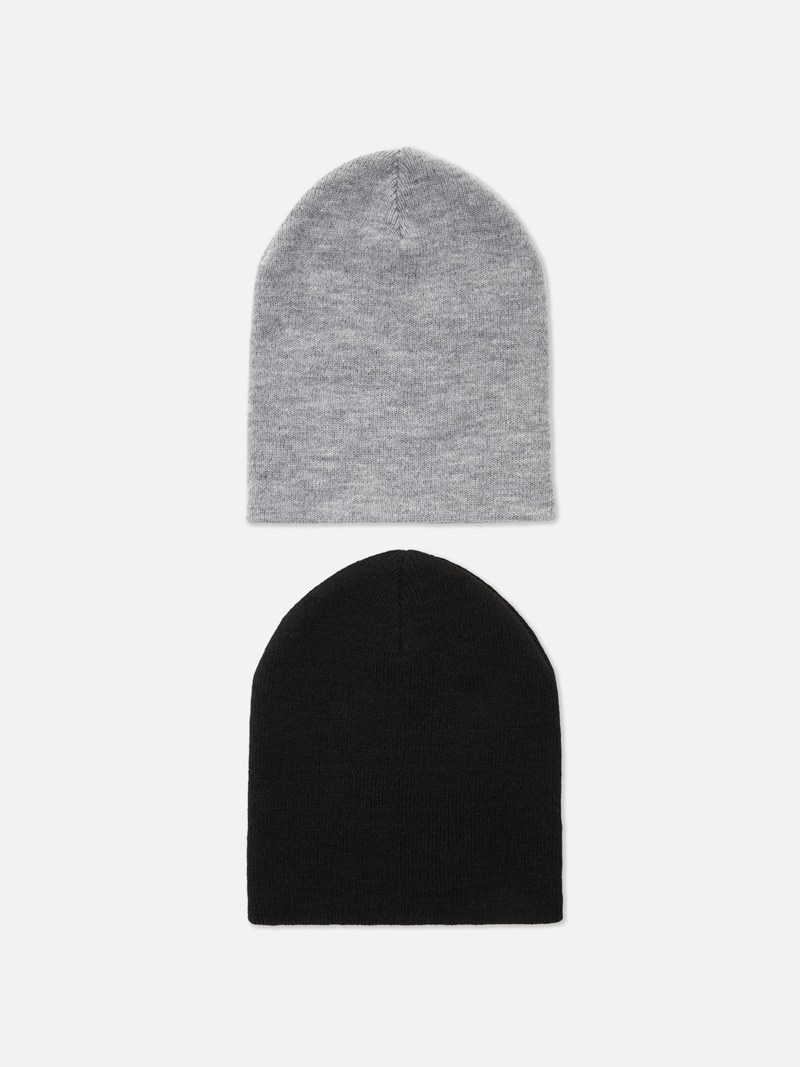 Accesorios Primark 2Pack Beanie Hats Hombre Negras | 9843VQIAT