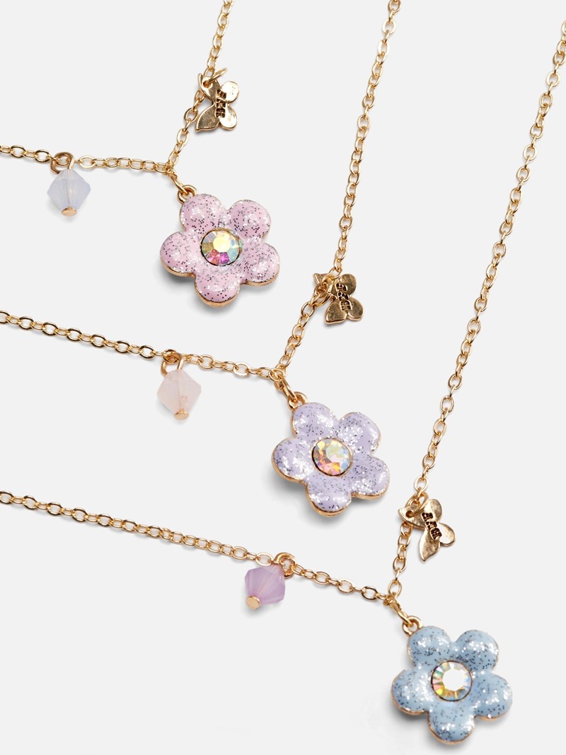 Accesorios Primark 3Pack BFF Flower Charm Necklaces Niños Multicolor | 9184CMTPX