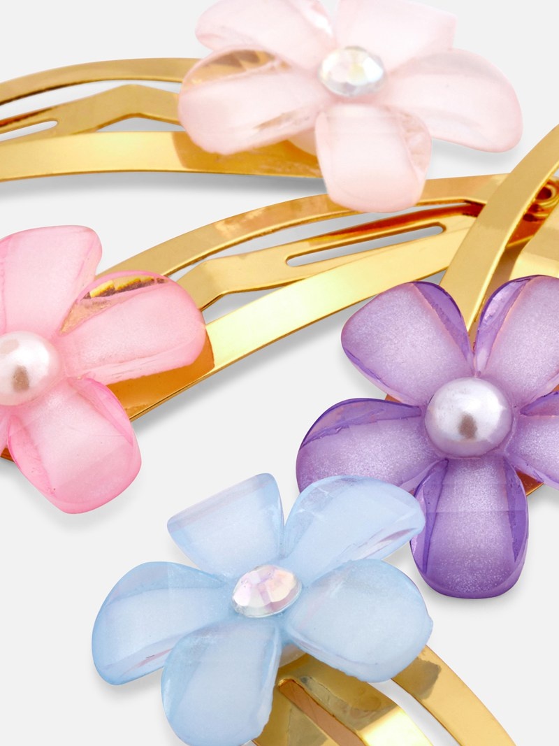 Accesorios Primark 4Pack Flower Gem Snap Hair Clips Niños Multicolor | 3690XWGYA