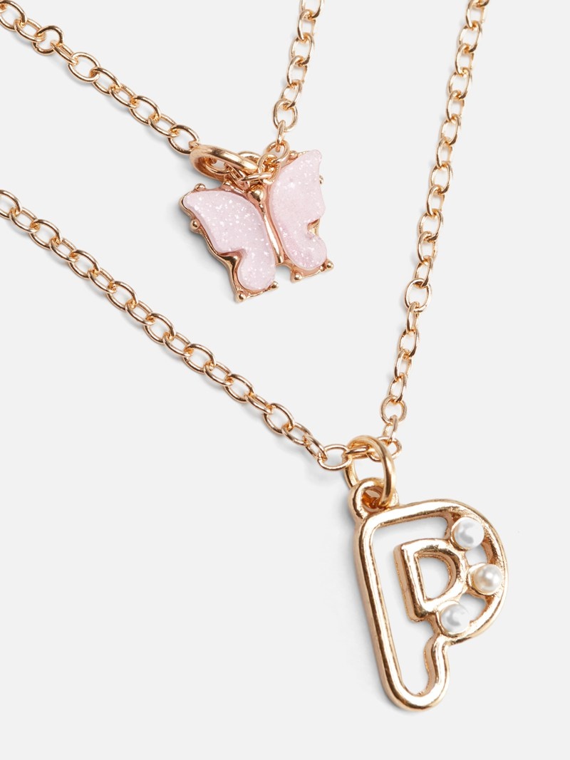 Accesorios Primark Double Chain Initial Necklace Niños Multicolor | 5890SKLMB