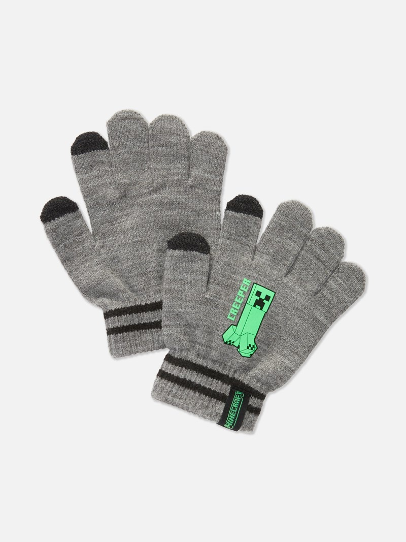 Accesorios Primark Minecraft Creeper Gloves Niños Gris | 6715XPRFC