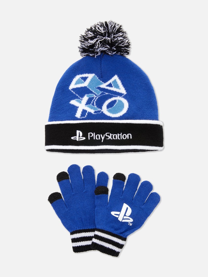 Accesorios Primark PlayStation Beanie and Gloves Set Niños Azules | 4192CXTIV