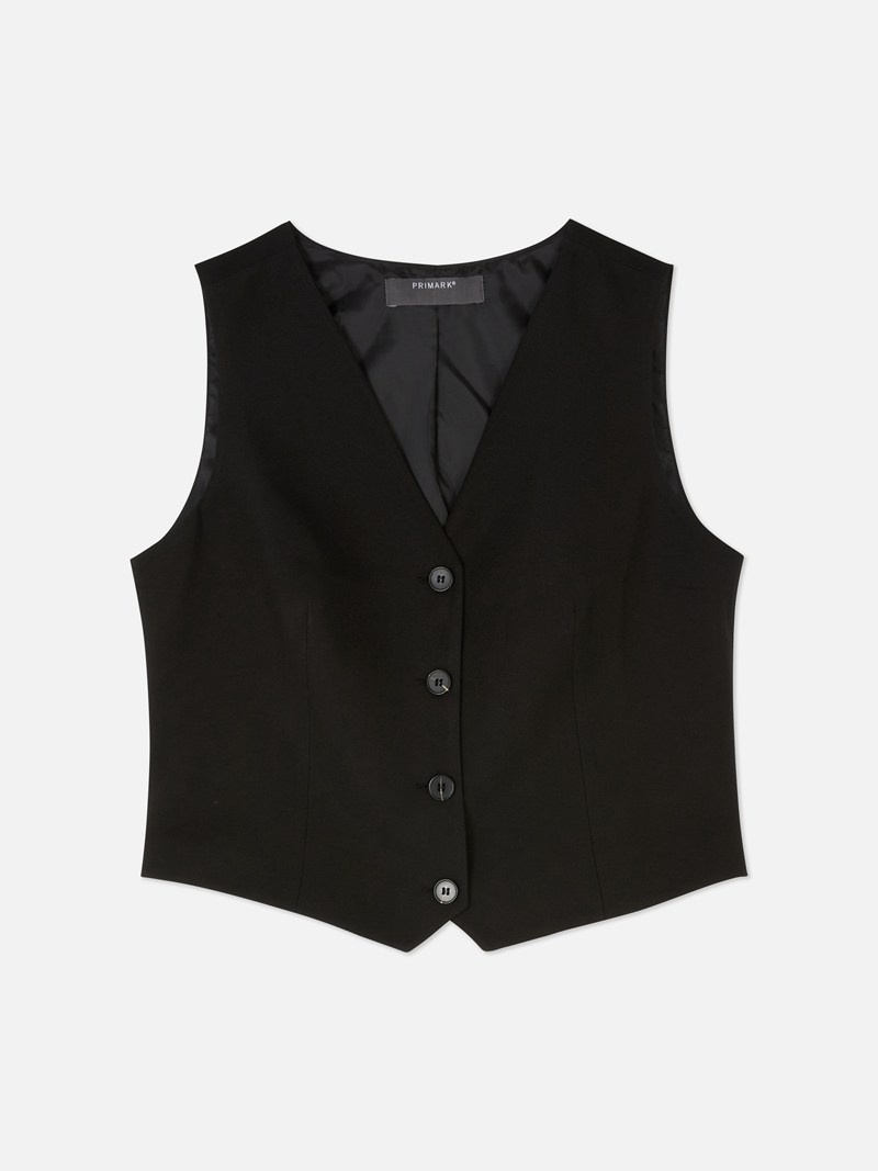 Blazers Primark Buttoned Vest Mujer Negras | 8596QXOJE