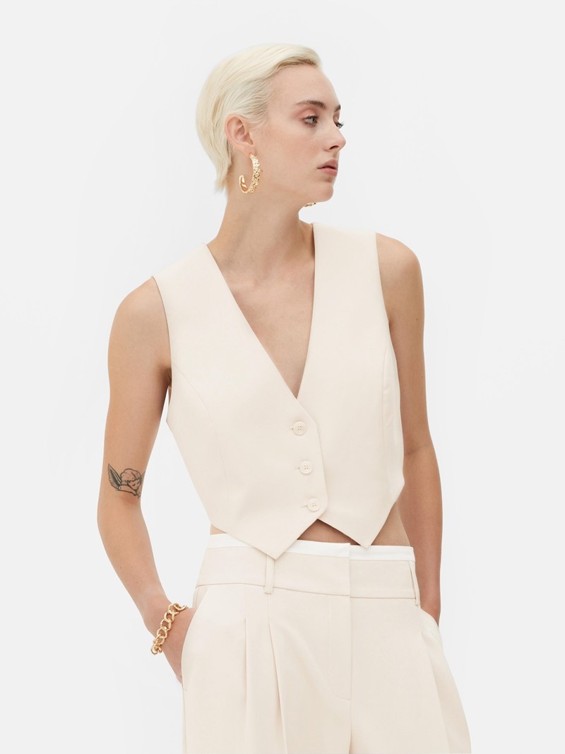 Blazers Primark Rita Ora Cropped Vest Mujer Blancas | 6938SMZEW