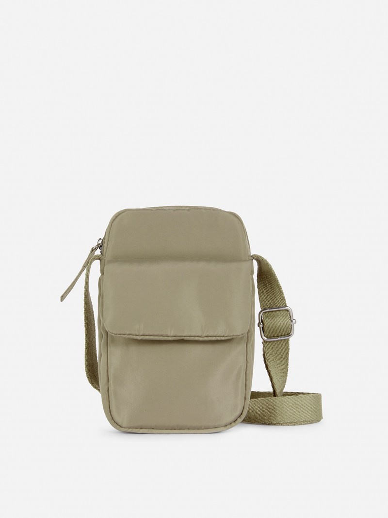 Bolsas Primark Acolchado Crossbody Phone Mujer Verde Oliva | 1654INGMH