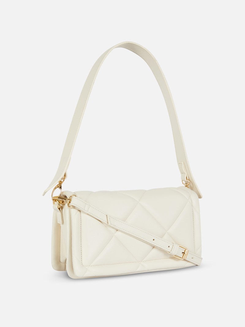 Bolsas Primark Acolchado Faux Cuero Shoulder Mujer Blancas | 8614ASWFG