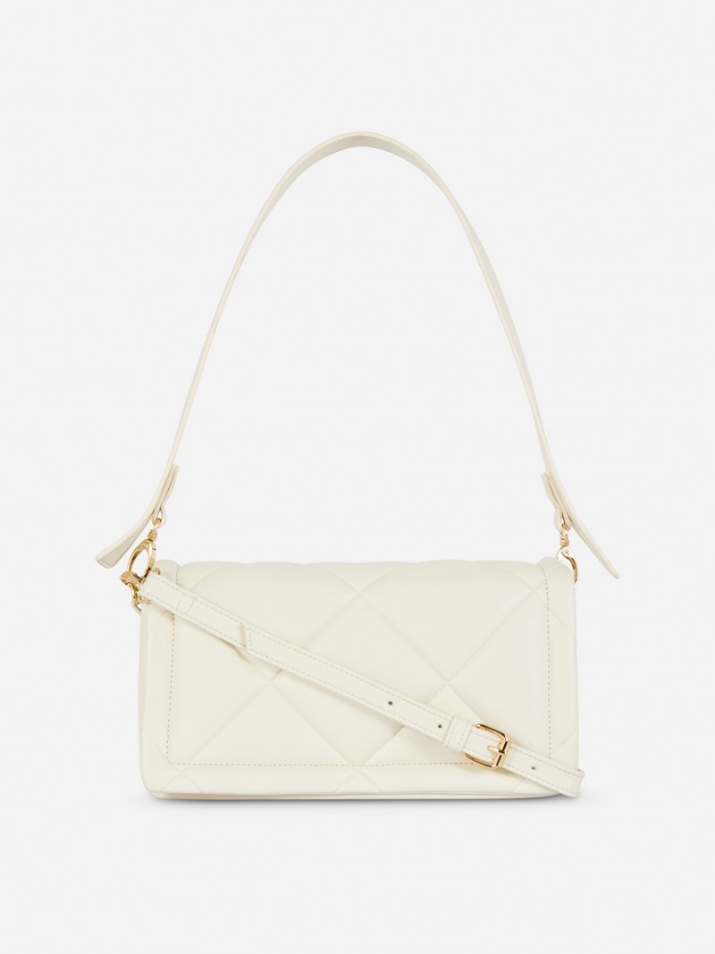 Bolsas Primark Acolchado Faux Cuero Shoulder Mujer Blancas | 8614ASWFG