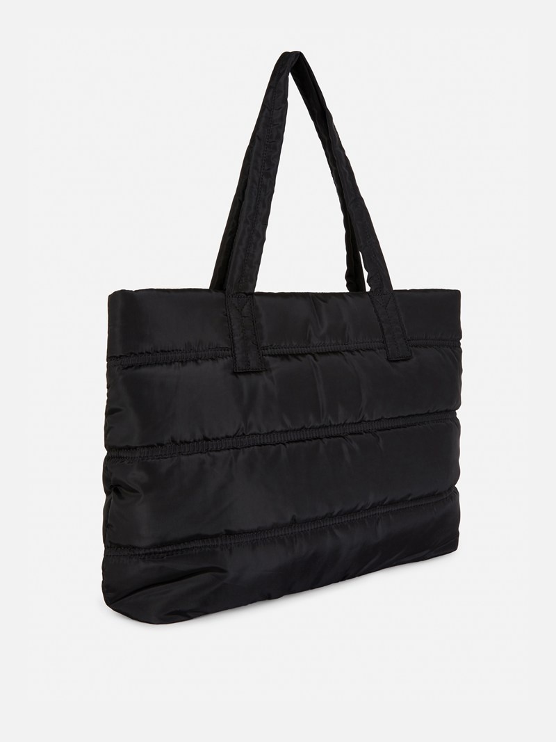 Bolsas Primark Acolchado Shopper Mujer Negras | 3682BVACE