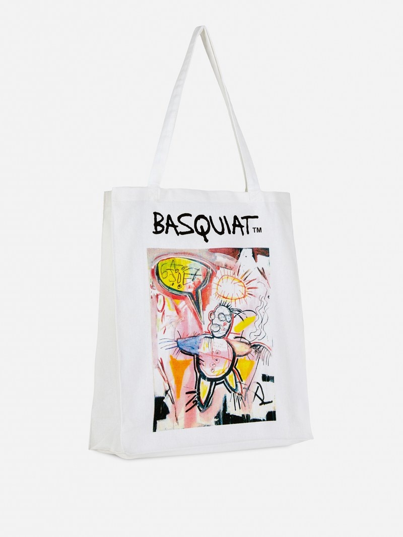 Bolsas Primark Basquiat Lona Shopper Mujer Blancas | 0486PNEOD