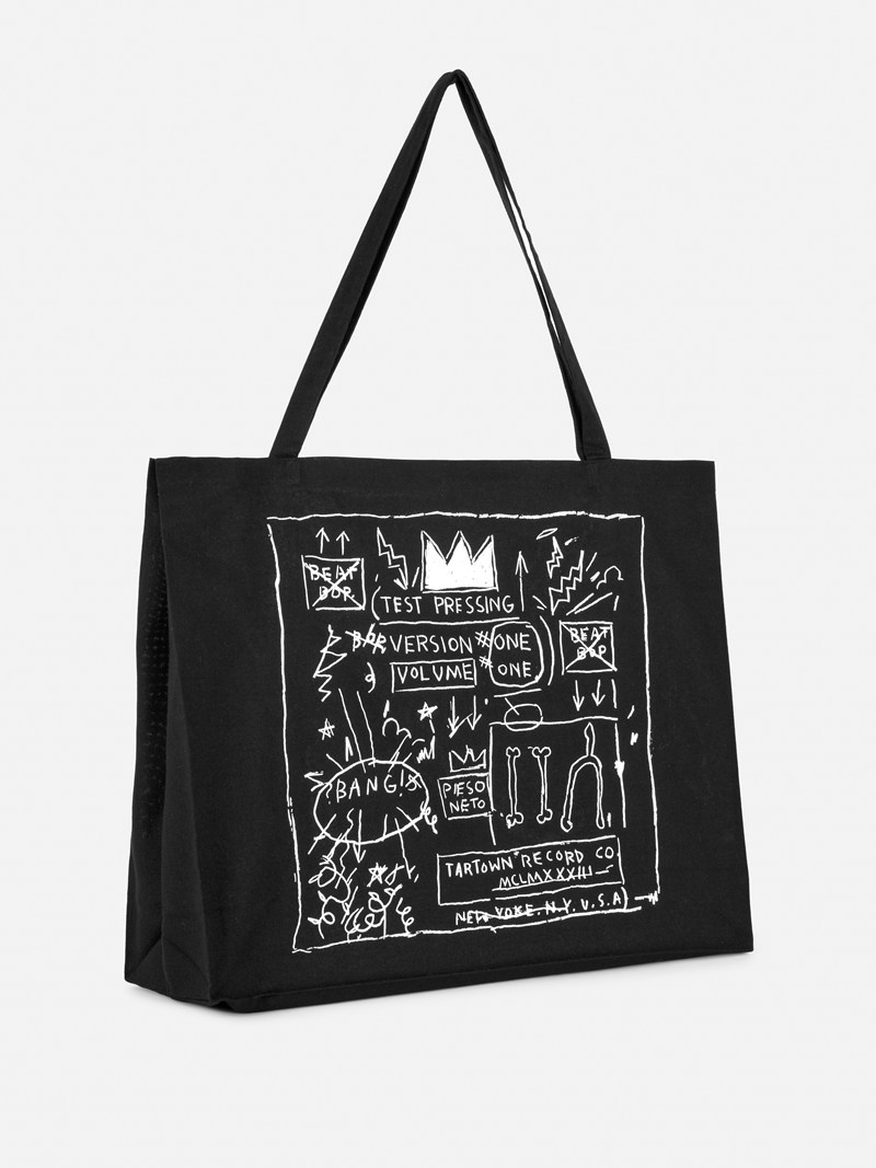 Bolsas Primark Basquiat XL Lona Shopper Mujer Negras | 9736STZNP