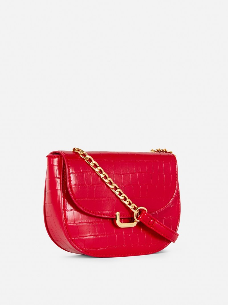 Bolsas Primark Faux Croc Crossbody Mujer Rojas | 3084TVISA