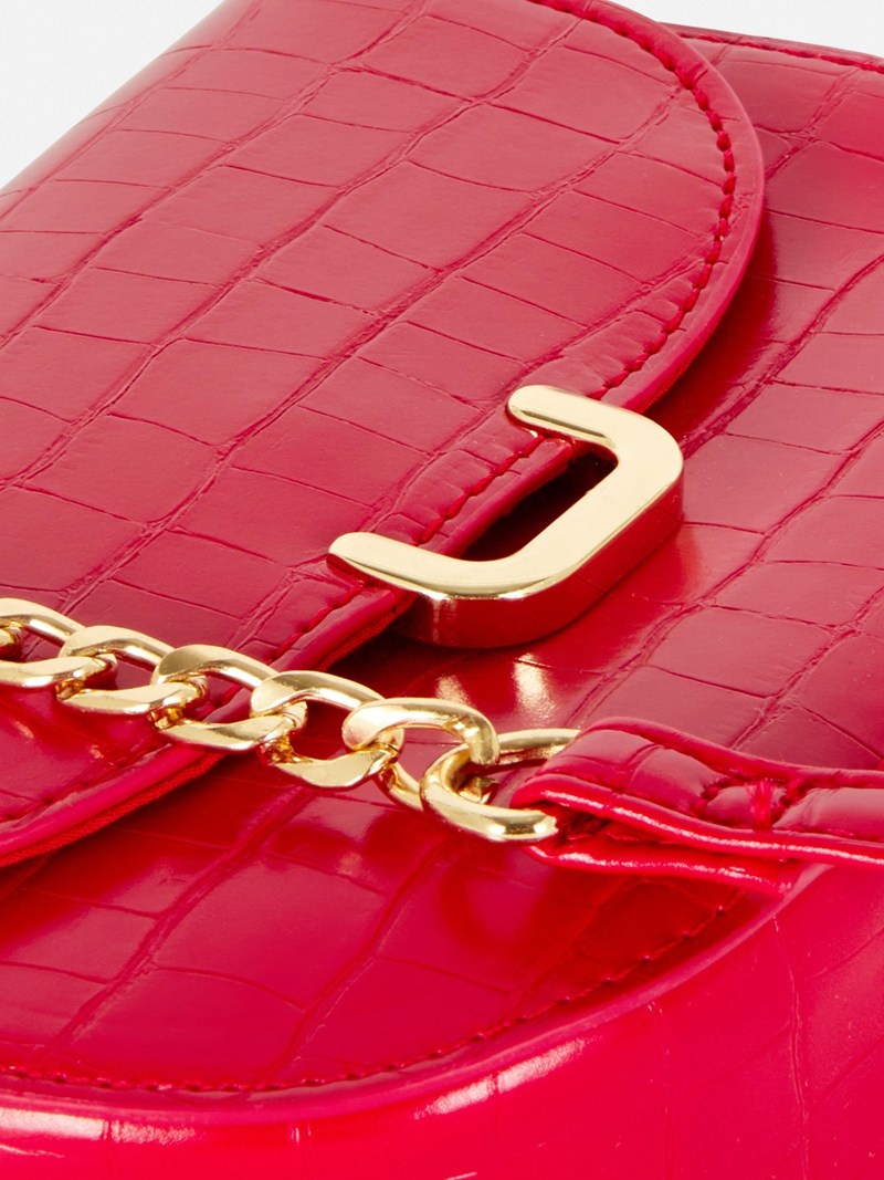 Bolsas Primark Faux Croc Crossbody Mujer Rojas | 3084TVISA