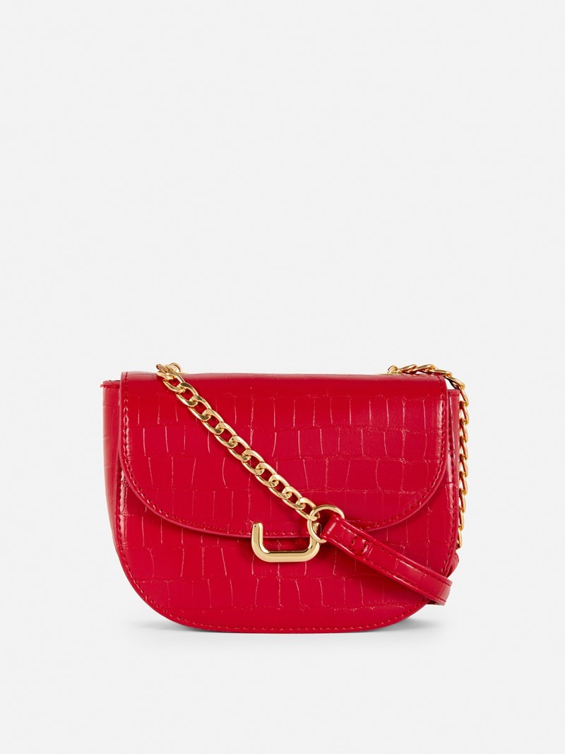 Bolsas Primark Faux Croc Crossbody Mujer Rojas | 3084TVISA