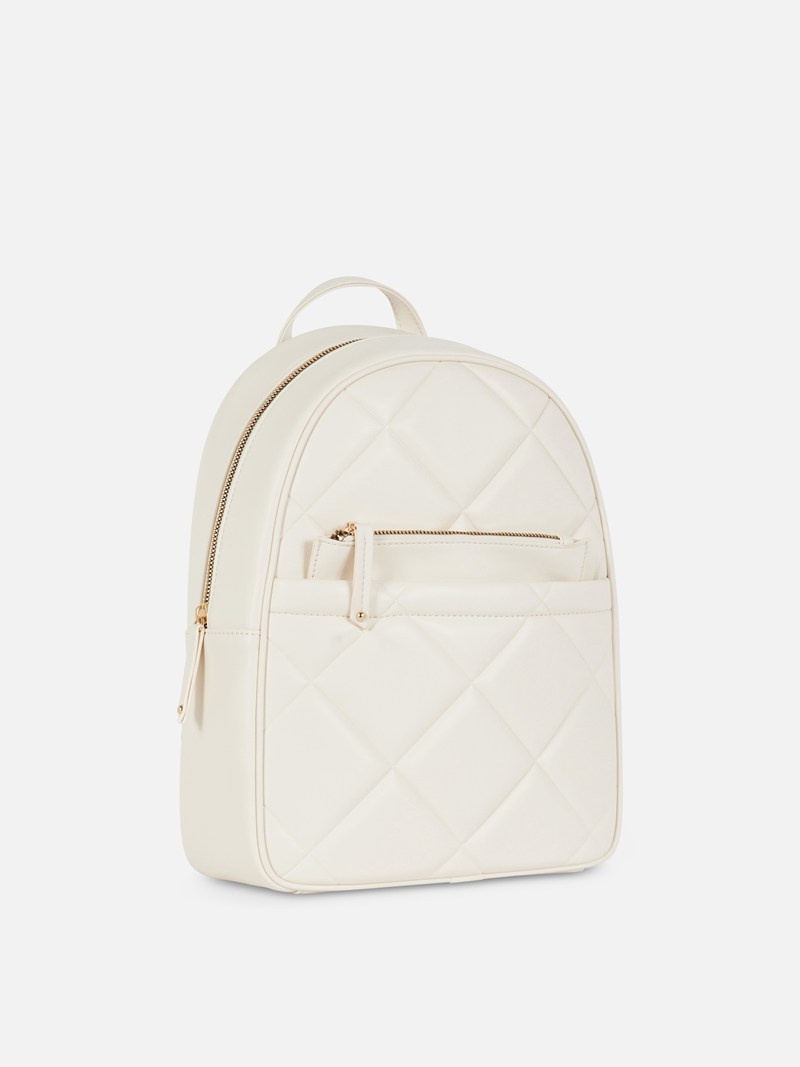 Bolsas Primark Faux Cuero Acolchado Backpack Mujer Blancas | 7906TBQJH