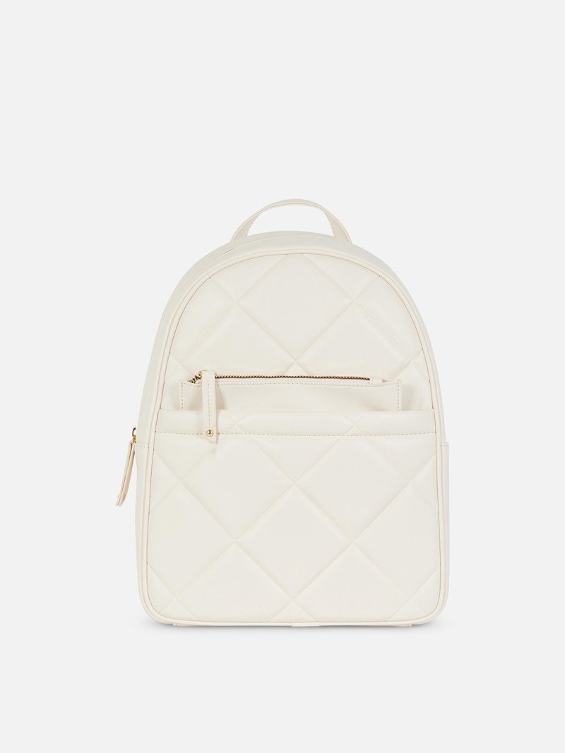 Bolsas Primark Faux Cuero Acolchado Backpack Mujer Blancas | 7906TBQJH