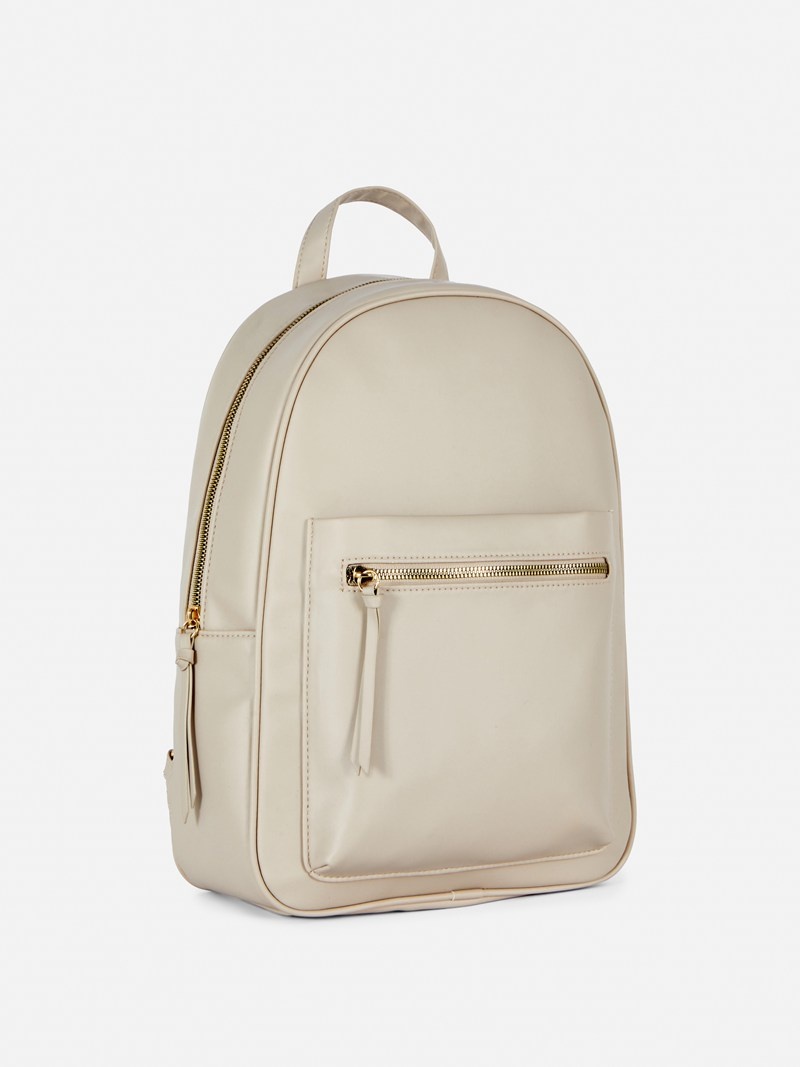 Bolsas Primark Faux Cuero Backpack Mujer Blancas | 4195ALSMW