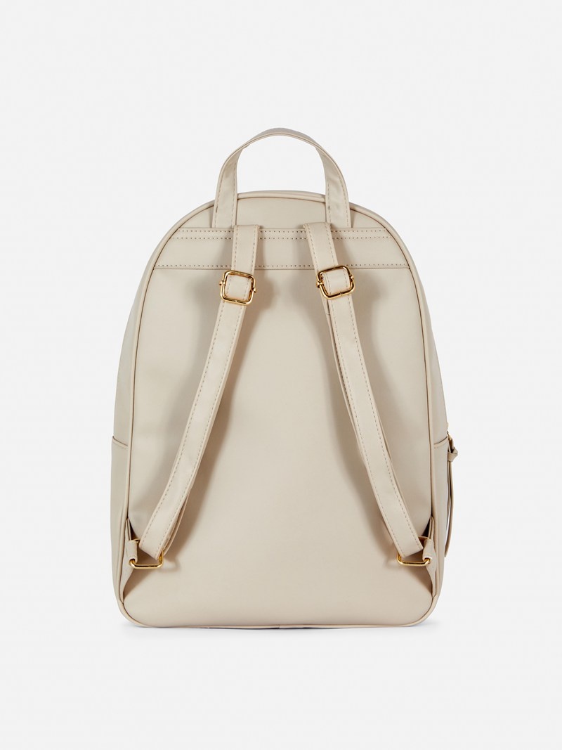 Bolsas Primark Faux Cuero Backpack Mujer Blancas | 4195ALSMW