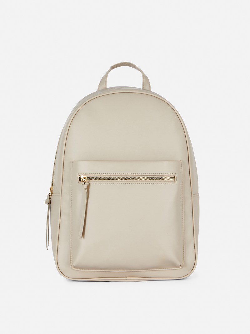 Bolsas Primark Faux Cuero Backpack Mujer Blancas | 4195ALSMW