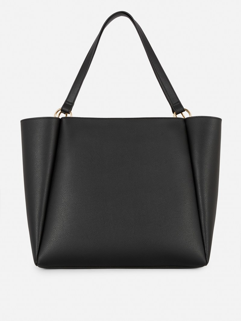 Bolsas Primark Faux Cuero Shopper Mujer Negras | 1059IODXL