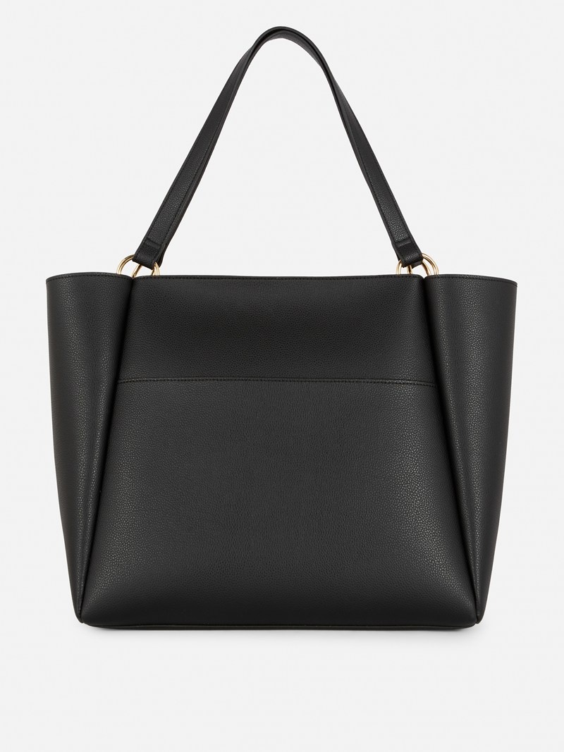 Bolsas Primark Faux Cuero Shopper Mujer Negras | 1059IODXL