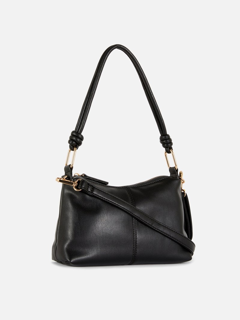 Bolsas Primark Faux Cuero Shoulder Mujer Negras | 8274XOTVB