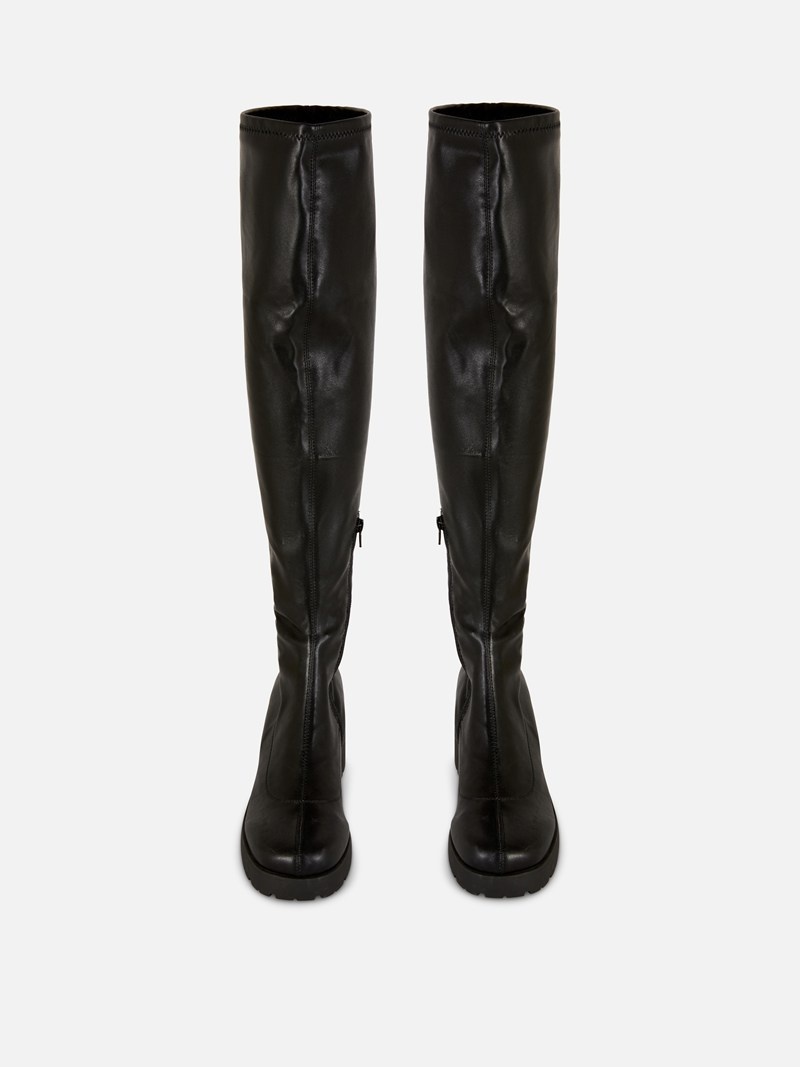 Botas Primark Faux Cuero Over The Knee Mujer Negras | 4527SGFVK