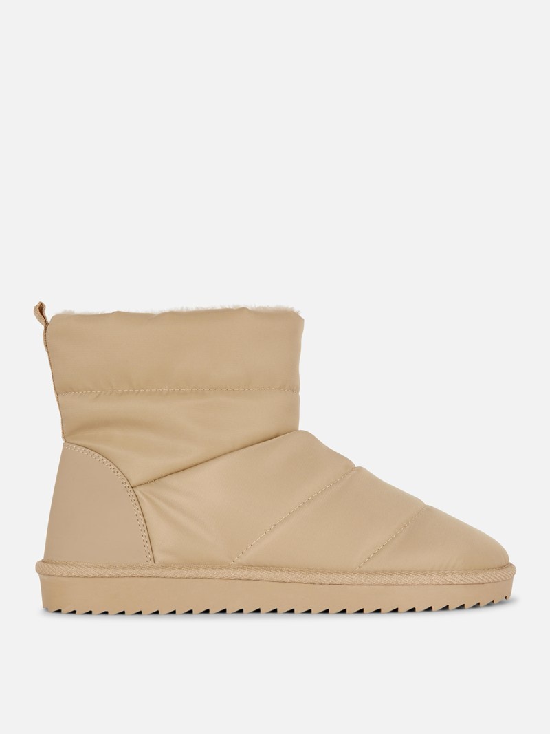 Botas Primark Faux Fur Forro Ankle Mujer Blancas | 9780HXZFL