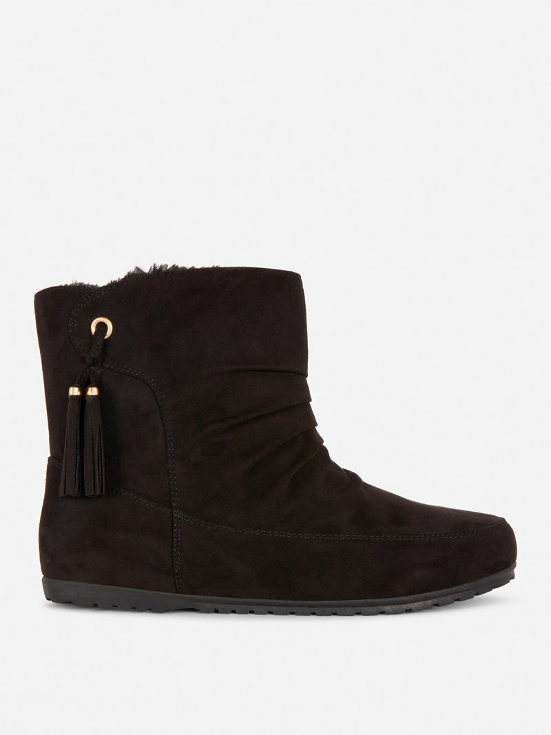 Botas Primark Faux Gamuza Tassel Mujer Negras | 9102EWVYA