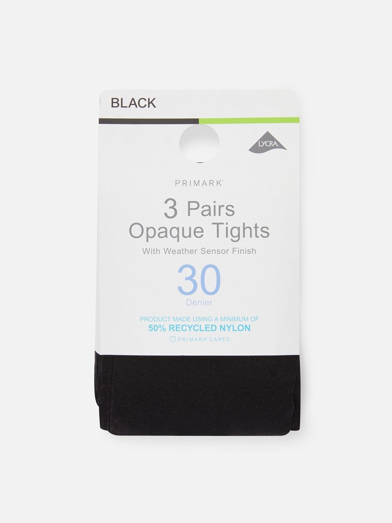 Calcetines Primark 3Pack 30 Denier Opaque Tights Mujer Negras | 5863WBVOU