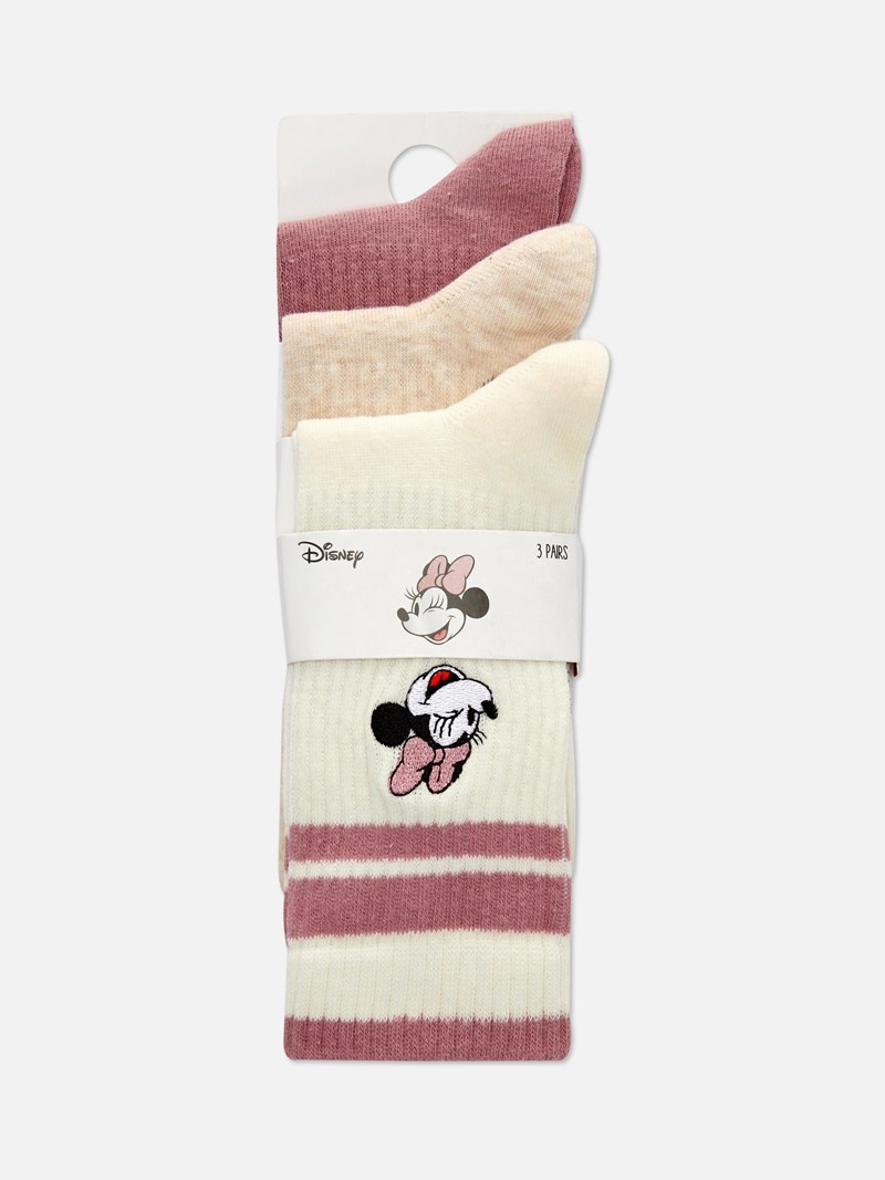 Calcetines Primark 3Pack Disney’s Minnie Mouse Crew Mujer Blancas | 1403WSCLT