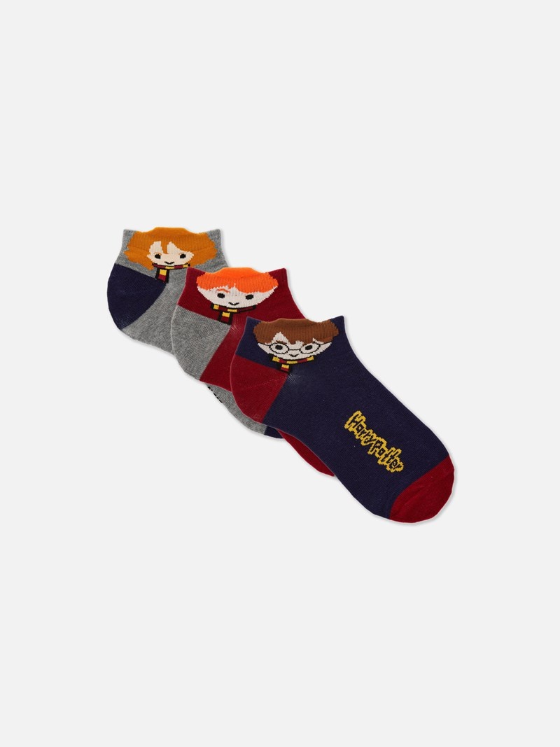 Calcetines Primark 3Pack Harry Potter™ Golden Trio Liners Mujer Azul Marino | 4810EQDTN