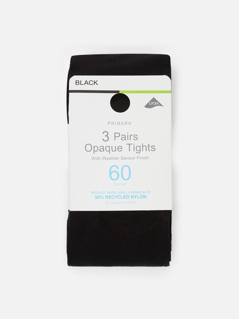 Calcetines Primark 3Pack of 60 Denier Opaque Tights Mujer Negras | 3617MJRAC