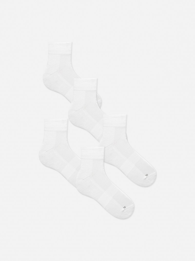 Calcetines Primark 5Pack Invisible Performance Hombre Blancas | 4805PGXHC