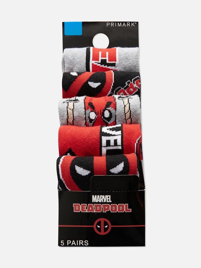 Calcetines Primark 5Pack Marvel Deadpool Hombre Multicolor | 8319AOGML