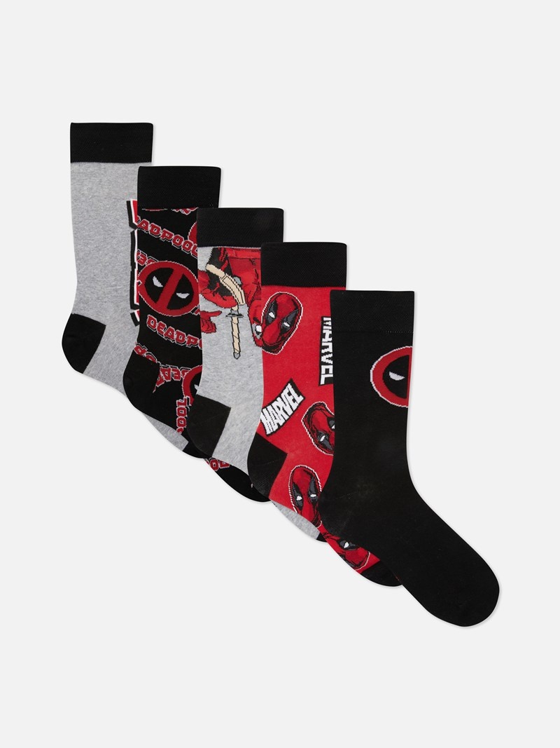 Calcetines Primark 5Pack Marvel Deadpool Hombre Multicolor | 8319AOGML