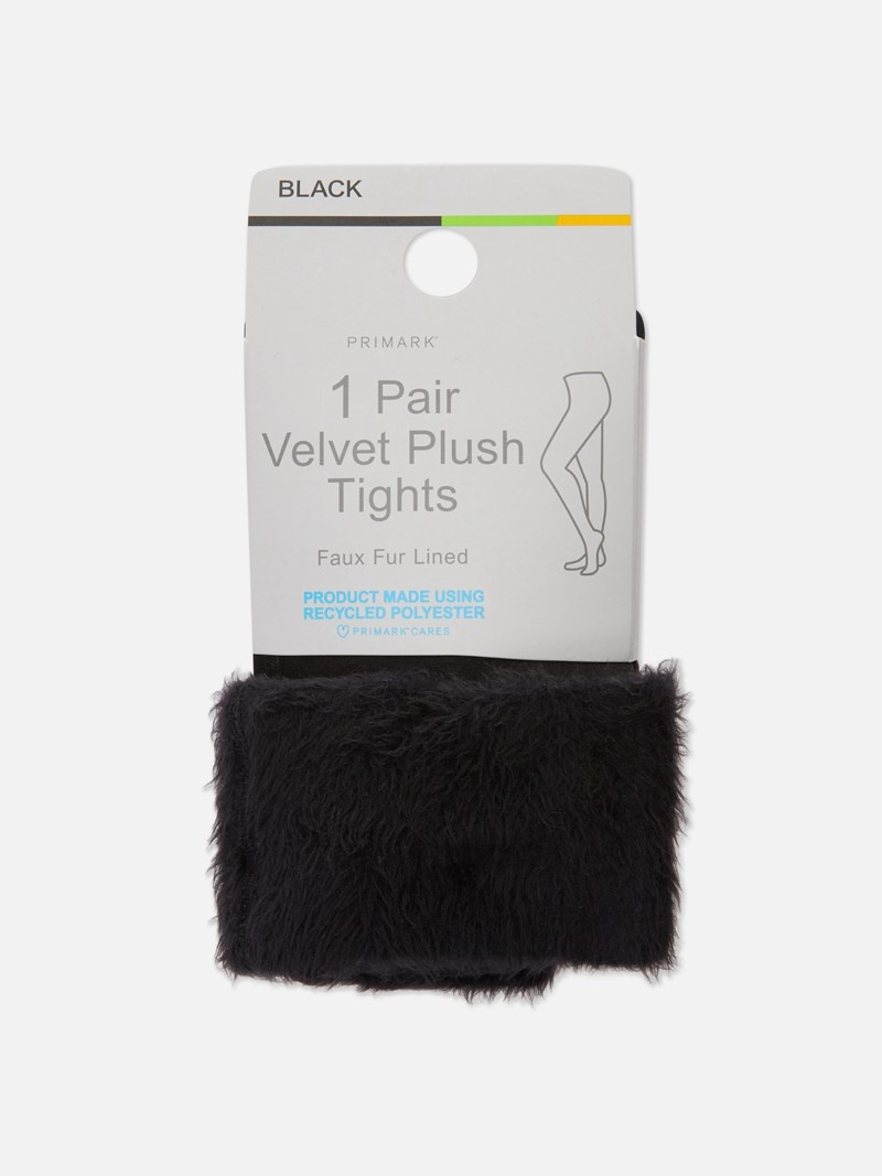 Calcetines Primark Velvet Plush Tights Mujer Negras | 4097FIXLD