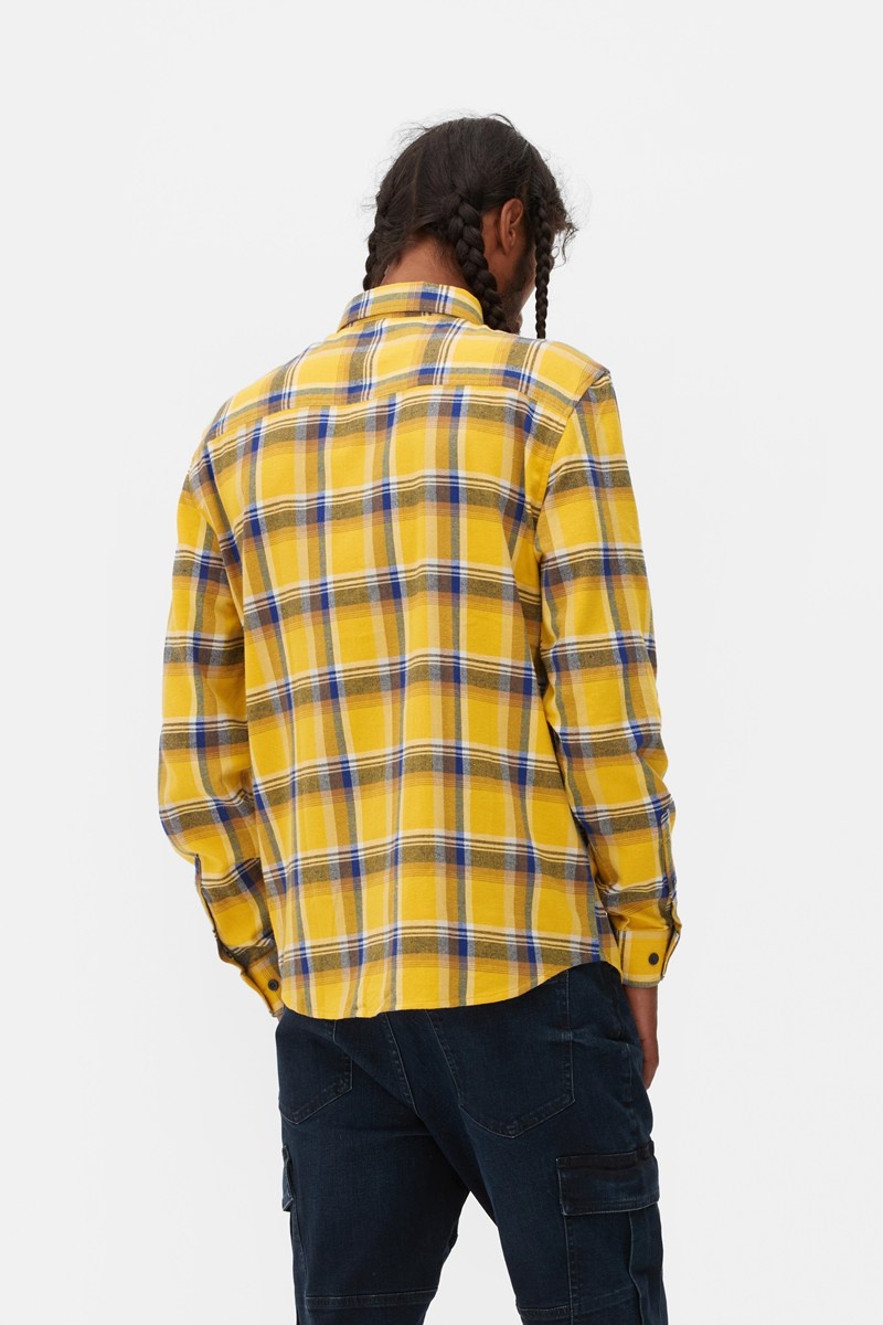 Camisas Primark Check Flannel Hombre Amarillo | 5128SUCDX