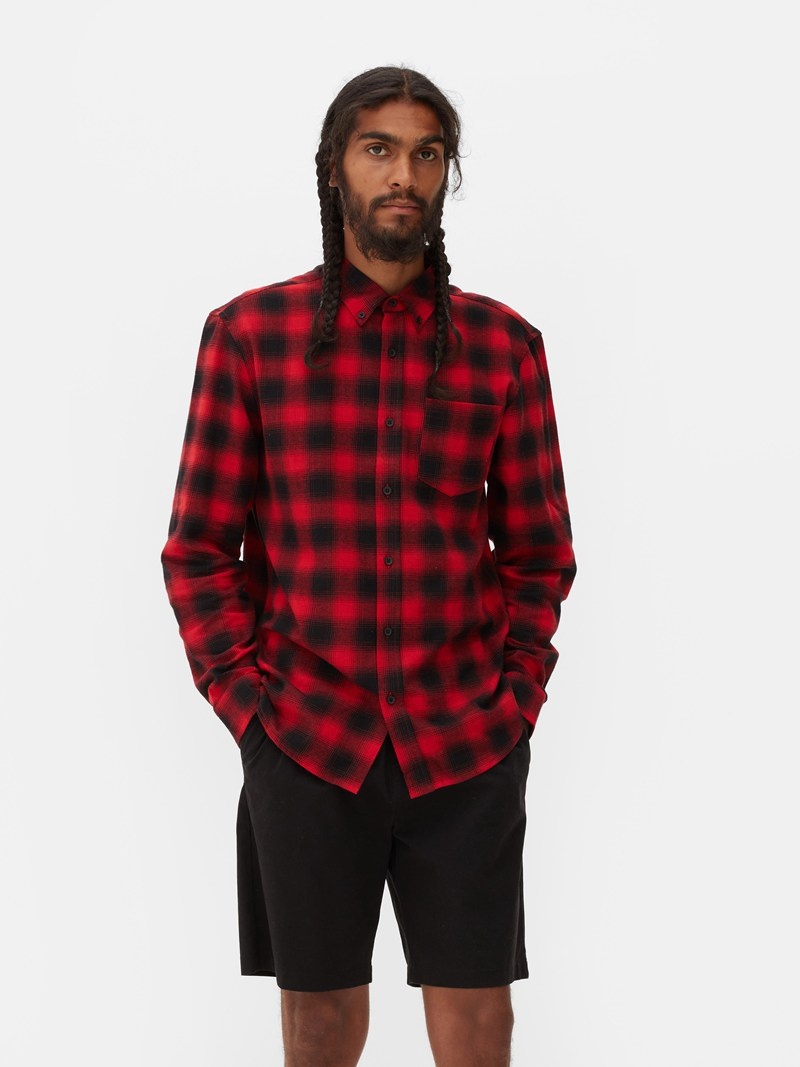 Camisas Primark Check Flannel Hombre Rojas | 7613LCOHA