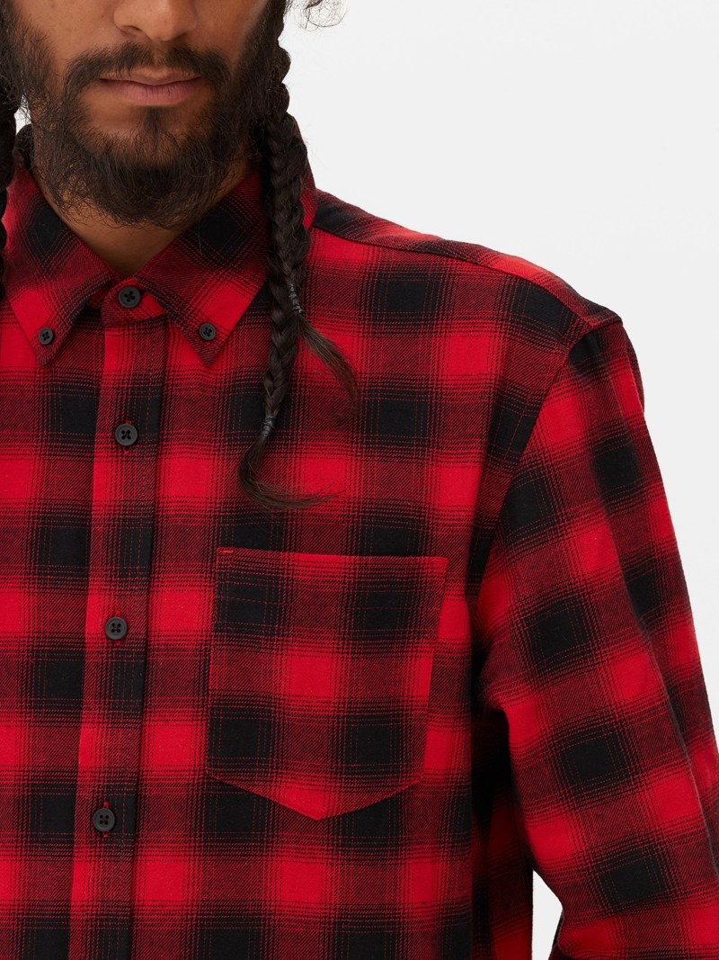 Camisas Primark Check Flannel Hombre Rojas | 7613LCOHA