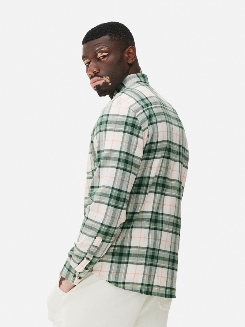 Camisas Primark Check Flannel Hombre Verde Oliva | 3619WCVEM