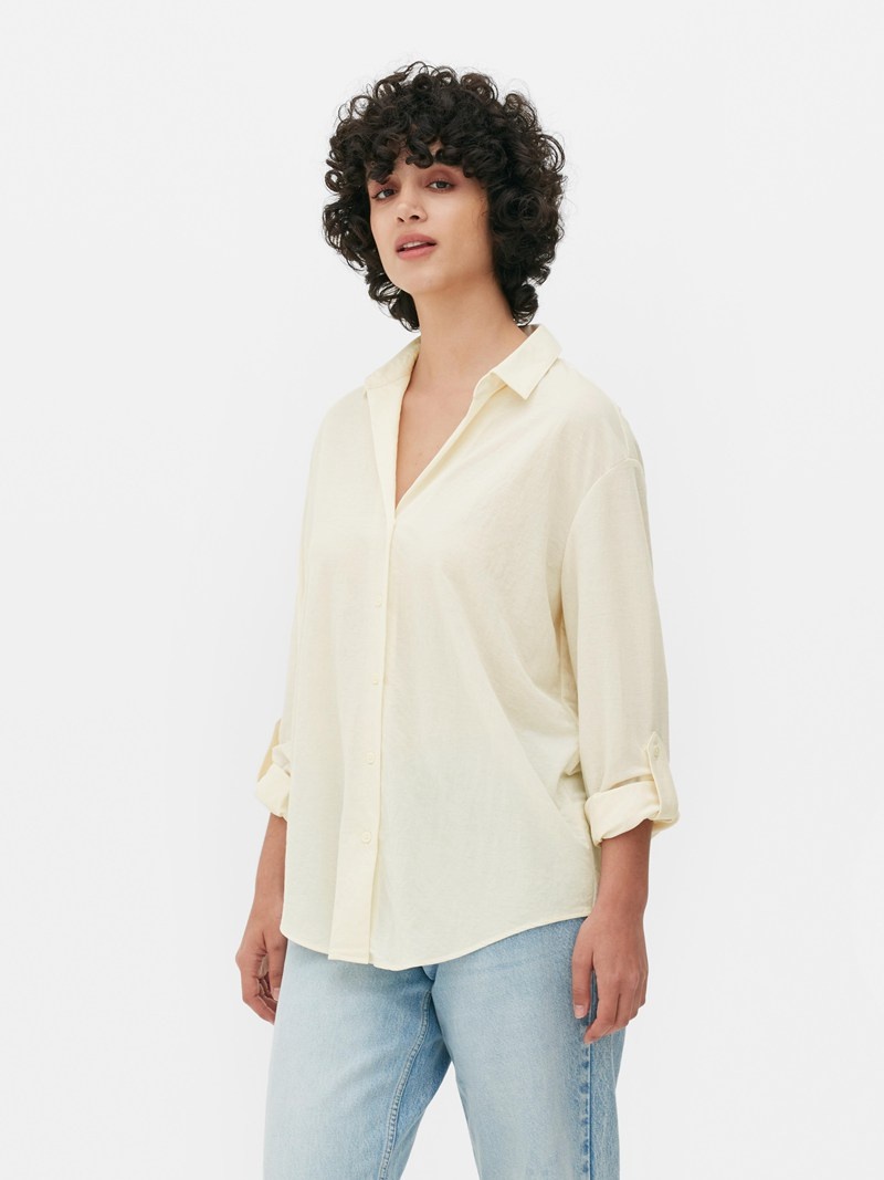 Camisas Primark Jersey Knit Mujer Blancas | 9635WMRYF