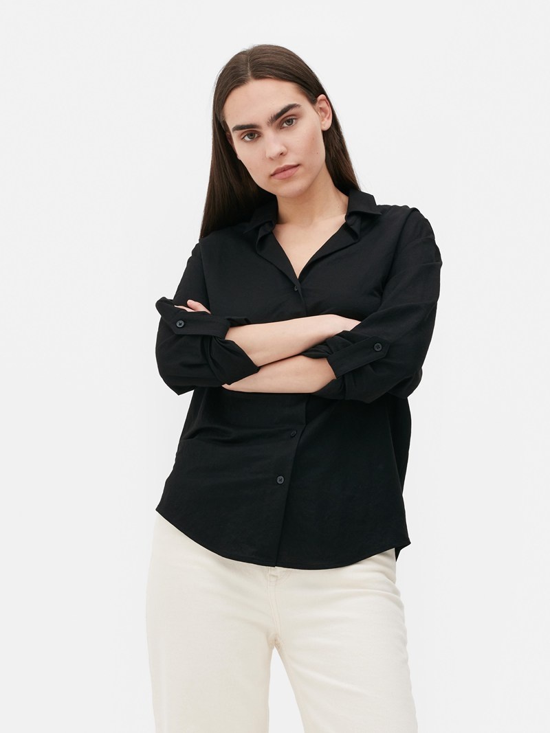 Camisas Primark Jersey Knit Mujer Negras | 2691FWZTS