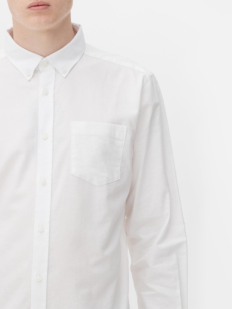 Camisas Primark Long Sleeve Button Down Hombre Blancas | 9387MWCLZ