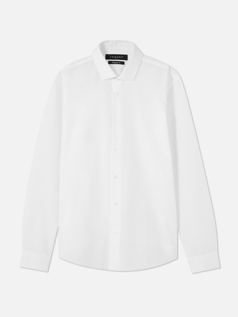 Camisas Primark Long Sleeve Regular Fit Hombre Blancas | 9561WIXVO