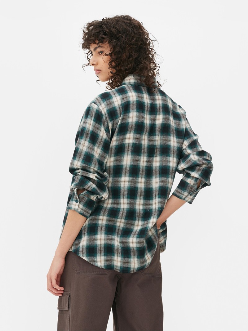 Camisas Primark Relaxed Fit Check Mujer Verde | 3198FKECN