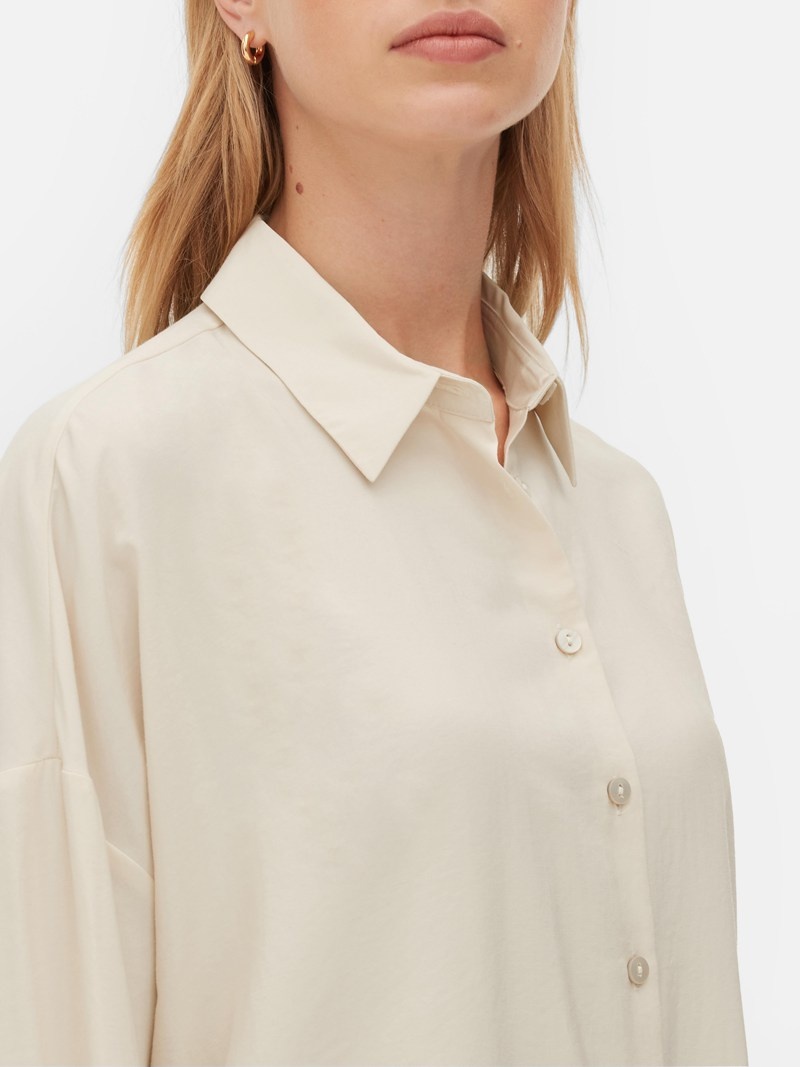 Camisas Primark The Edit Modal Blend Mujer Creme | 8051QHCMK