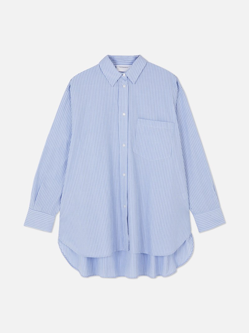 Camisas Primark The Edit Oversized Poplin Mujer Azules | 7690FVGQP