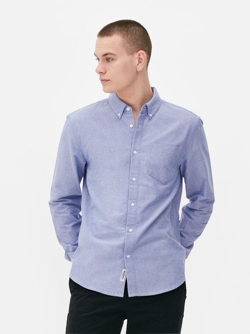 Camisas Primark The Stronghold ButtonDown Oxford Hombre Azules | 6437JTHBL